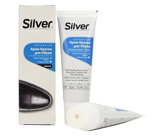 Крем-фарба для взуття Silver, чорна, 75 мл - фото 2