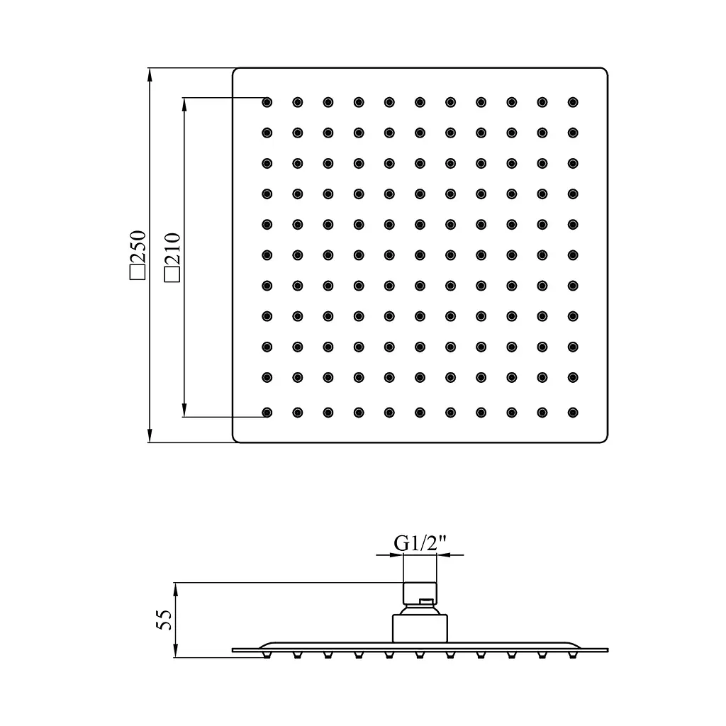 Лійка для верхнього душу Kroner RP Edelstahl Kubus - ESG704-25 (CV022954) - фото 4