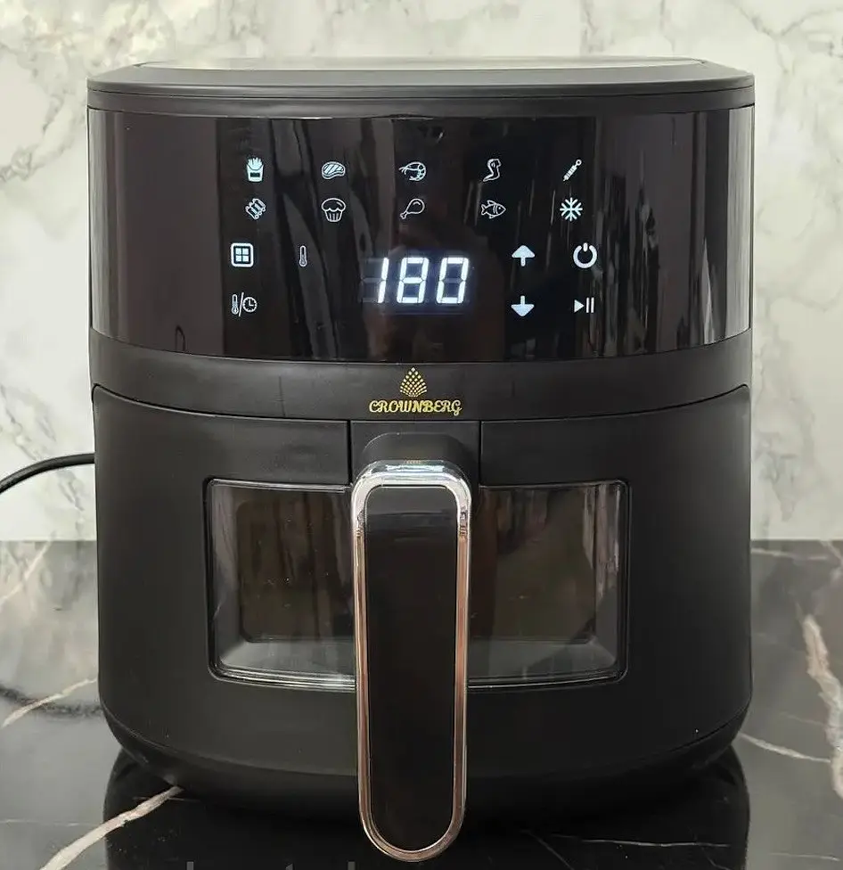 Аэрофритюрница безмасляная Crownberg CB-5551 5л электрическая аэрогриль с сенсорным управлением 2000Вт Черный - фото 4