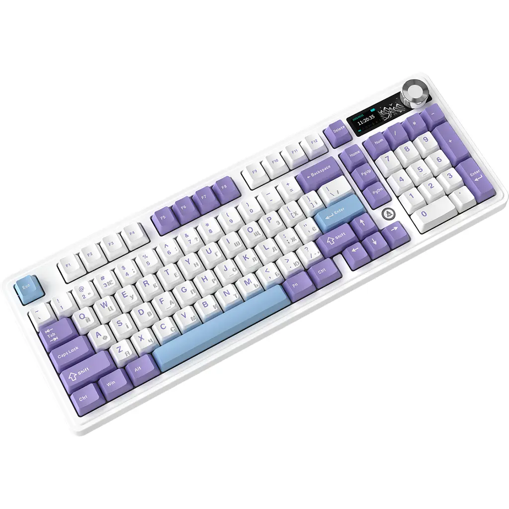 Клавіатура Ajazz Maillard V2 Maillard Switch Wireless/Bluetooth/USB UA Purple/White/Blue (AK980-V2-M-PWB) - фото 4