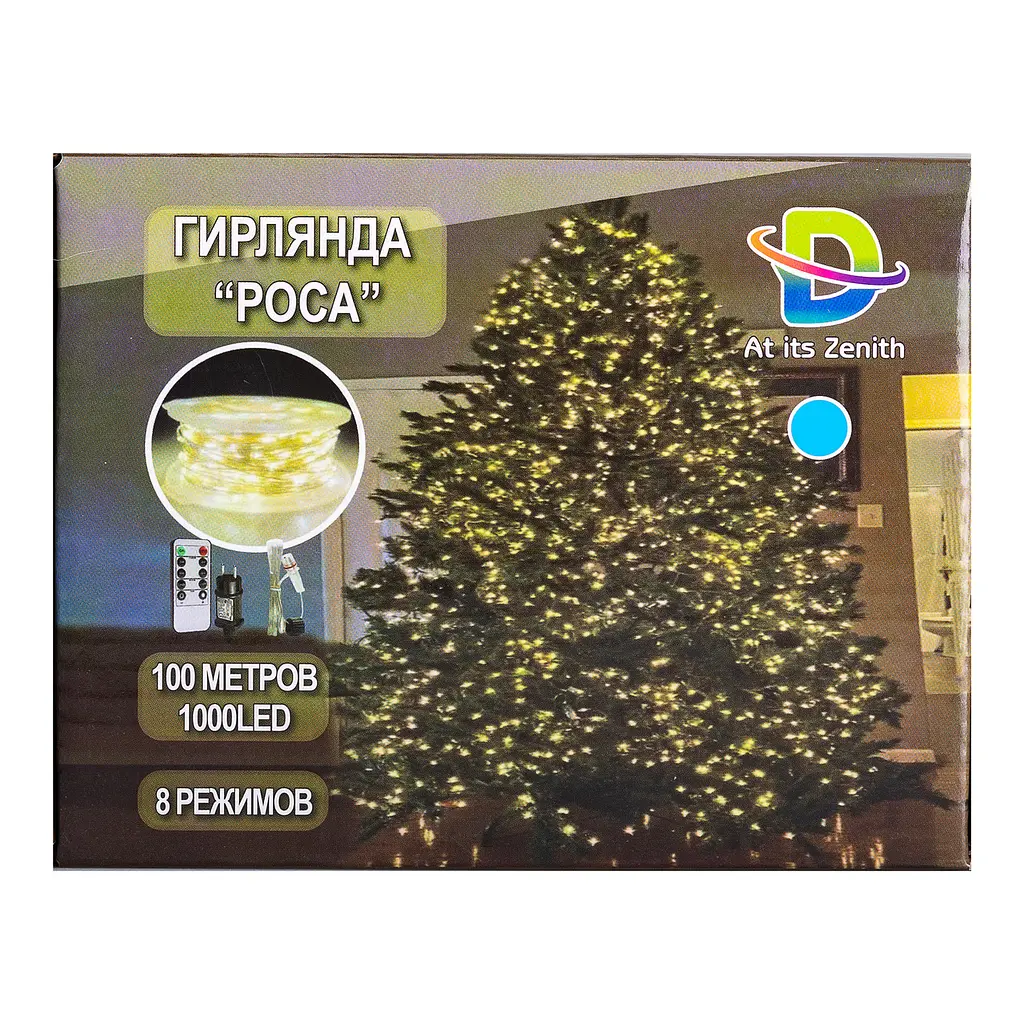 Гірлянда Роса нитка 1000 LED довжина 100 м від мережі, синій GarlandoPro 1000L100MWBL - фото 10