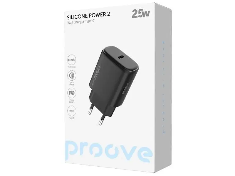 Мережевий зарядний пристрій Proove Silicone Power 2 25 W Black (WCSP25010001) - фото 2