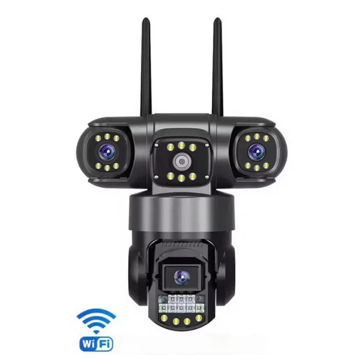 Камера зовнішня поворотна вулична WIFI V380 SC28-W FULL-HD 4MP Нічна знімка 4 об'єктиви