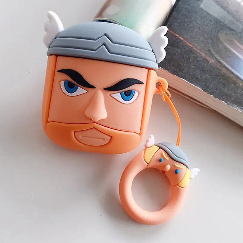 Силиконовый футляр Marvel & DC series для наушников AirPods 1/2 + кольцо Тор/коричневый - фото 3