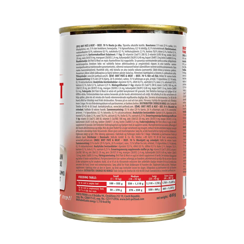 Вологий корм Brit Care Pate & Meat для собак з яловичиною та індичкою 400 г (арт.100072/530274) - фото 3