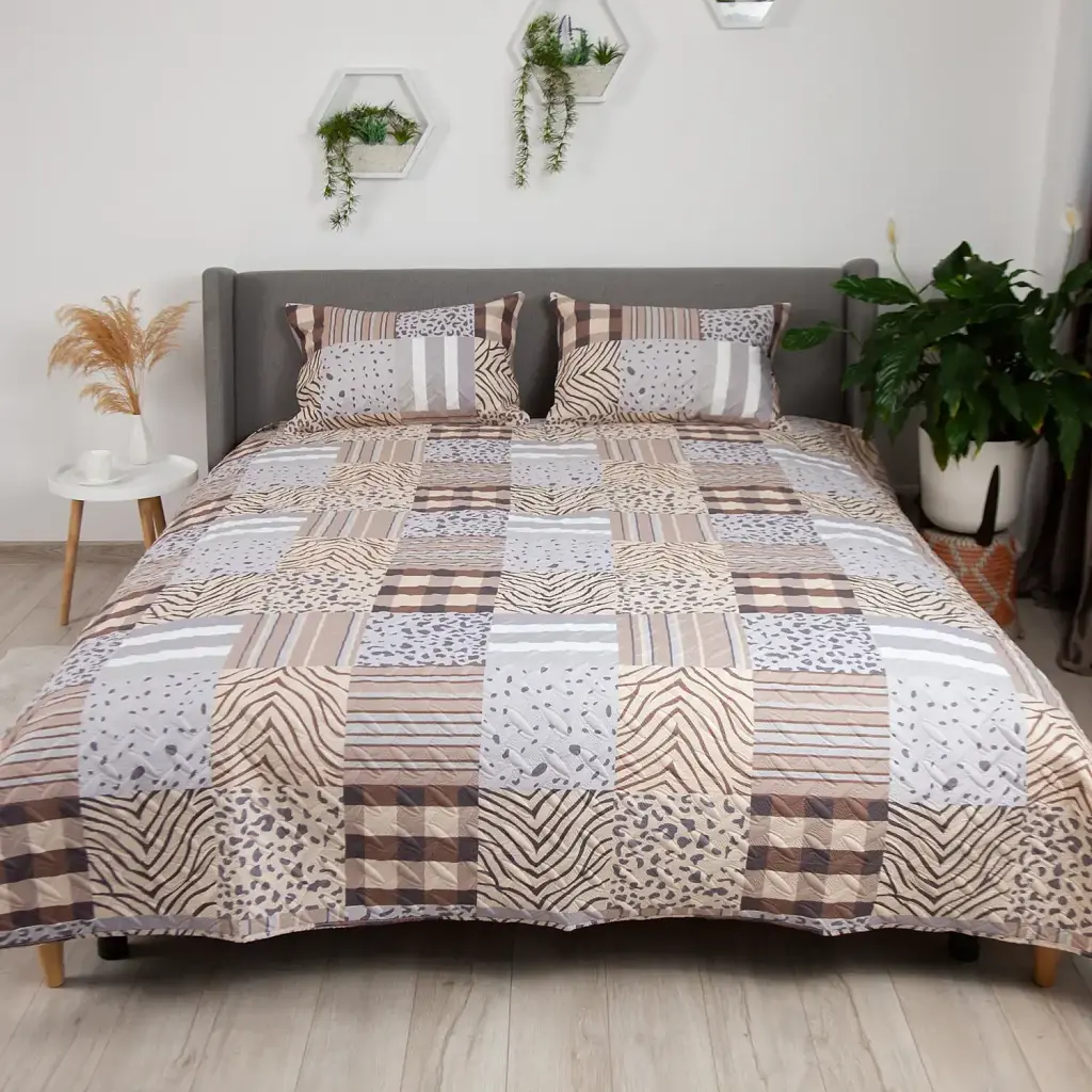 Покривало ТЕП Provence з наволочкою 50x70 см Сафарі 150x210 см бежеве - фото 4