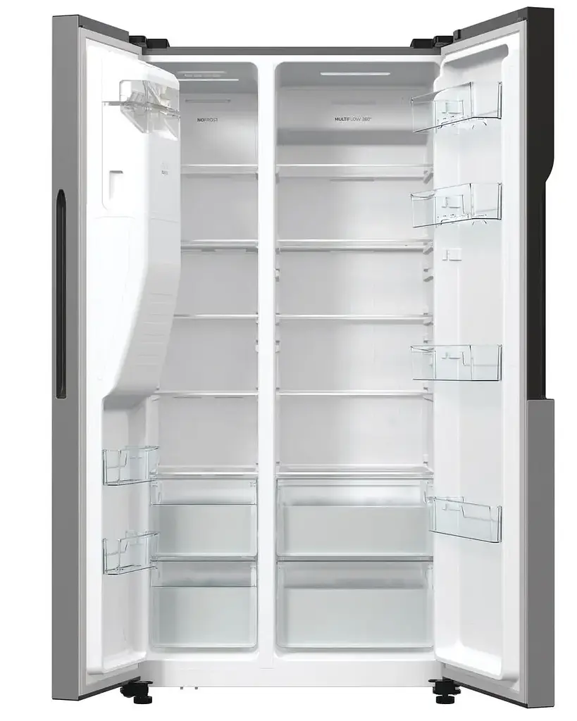 Холодильник Gorenje SBS, 179х70х92см, 2 двері, 376(190)л, А++, NF+, Інв., Зона св-ті, диспенсер, генератор льоду, Зовн. Диспл, нерж - фото 3