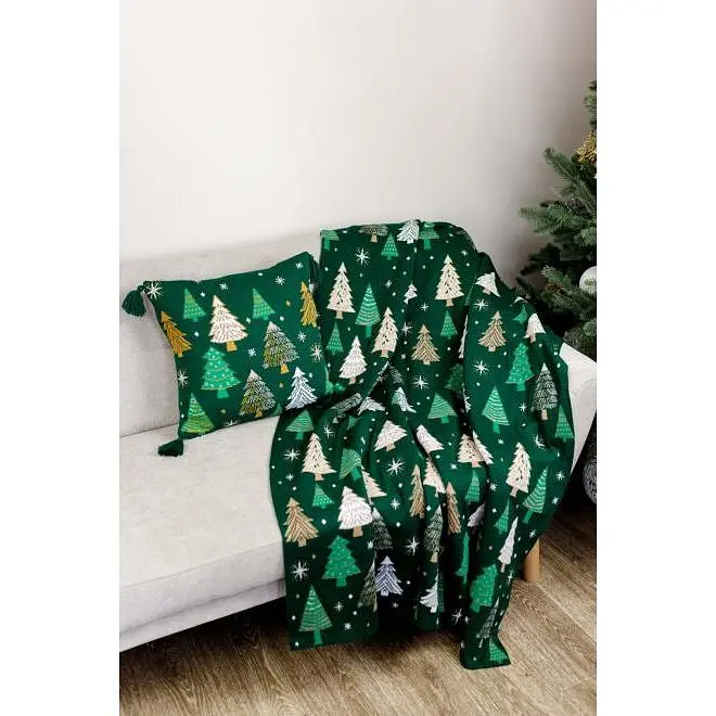 Наволочка Прованс  Ялиночка в'язана зелена 45х45 см (37493) - фото 4