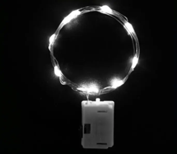 Світлодіодна гірлянда на срібному дроті 2M 20 LED біле світло, три режими, набір 10шт, батарейки в - фото 3
