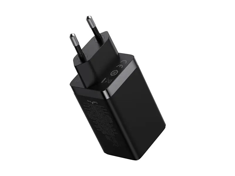 Зарядний пристрій BASEUS GaN5 Pro Fast Charger 2C+U 65 W w/Type-C to Type-C Black (CCGP120201)