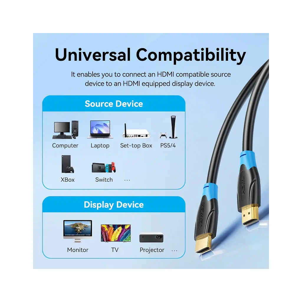 Кабель мультимедійний HDMI M to HDMI M 20.0m 1080p60Hz black Vention (AACBQ) - фото 8