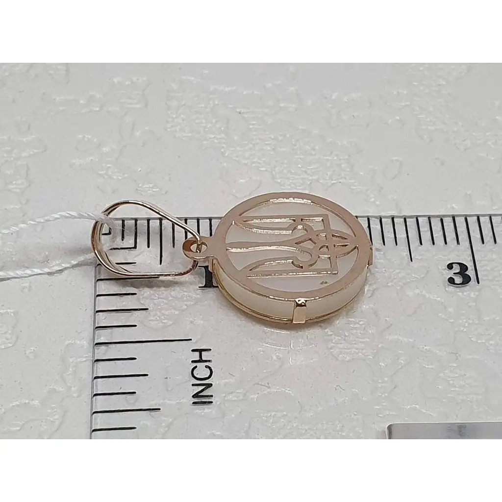 Золота підвіска Favoritum Тризуб з перламутром. 311434 - фото 3