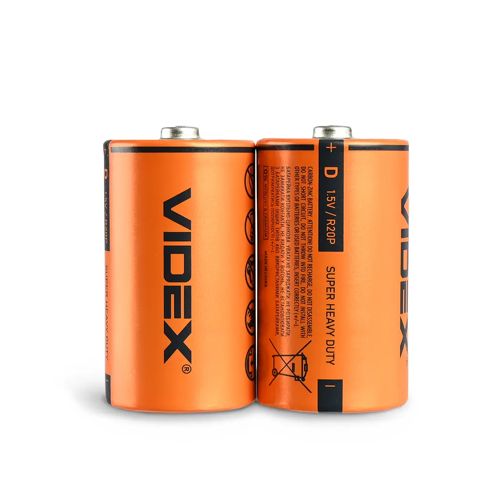 Батарейка сольова VIDEX R20P/D 2шт BLISTER VIDEX (28590-000) - фото 2