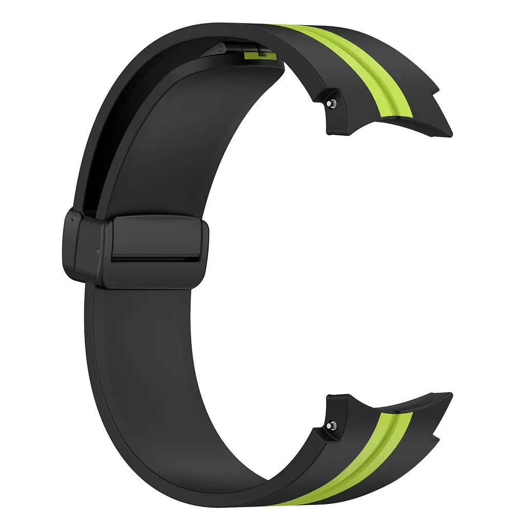 Ремінець для Samsung Galaxy Watch 4 Classic 46mm - чорно-зелений ширина кріплення 20мм силікон Watchbands Cls-line-black (W35-7WB87751991) - фото 3