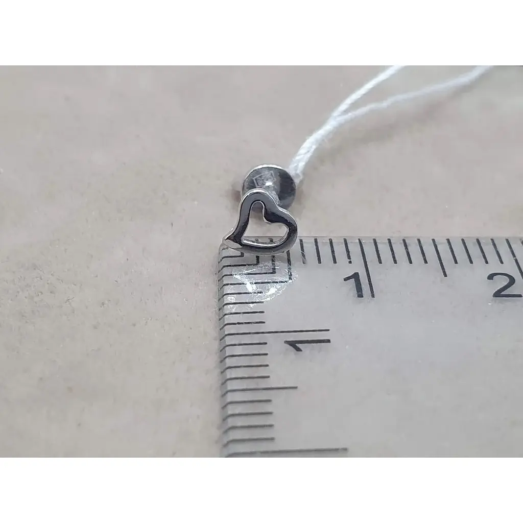 Срібна моносережка пуссета Vegas Сердечко. 20233/1Р - фото 3