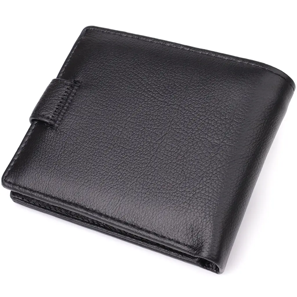Класичний чоловічий гаманець горизонтальний з натуральної шкіри ST Leather 11.5х9.5х3 см acs0029626 - фото 2