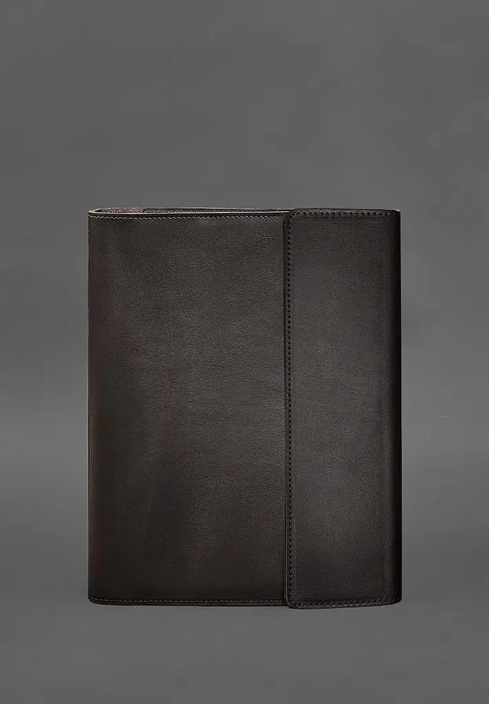 Кожаная папка для документов "Семейная" с тетрадями темно-коричневая - фото 2