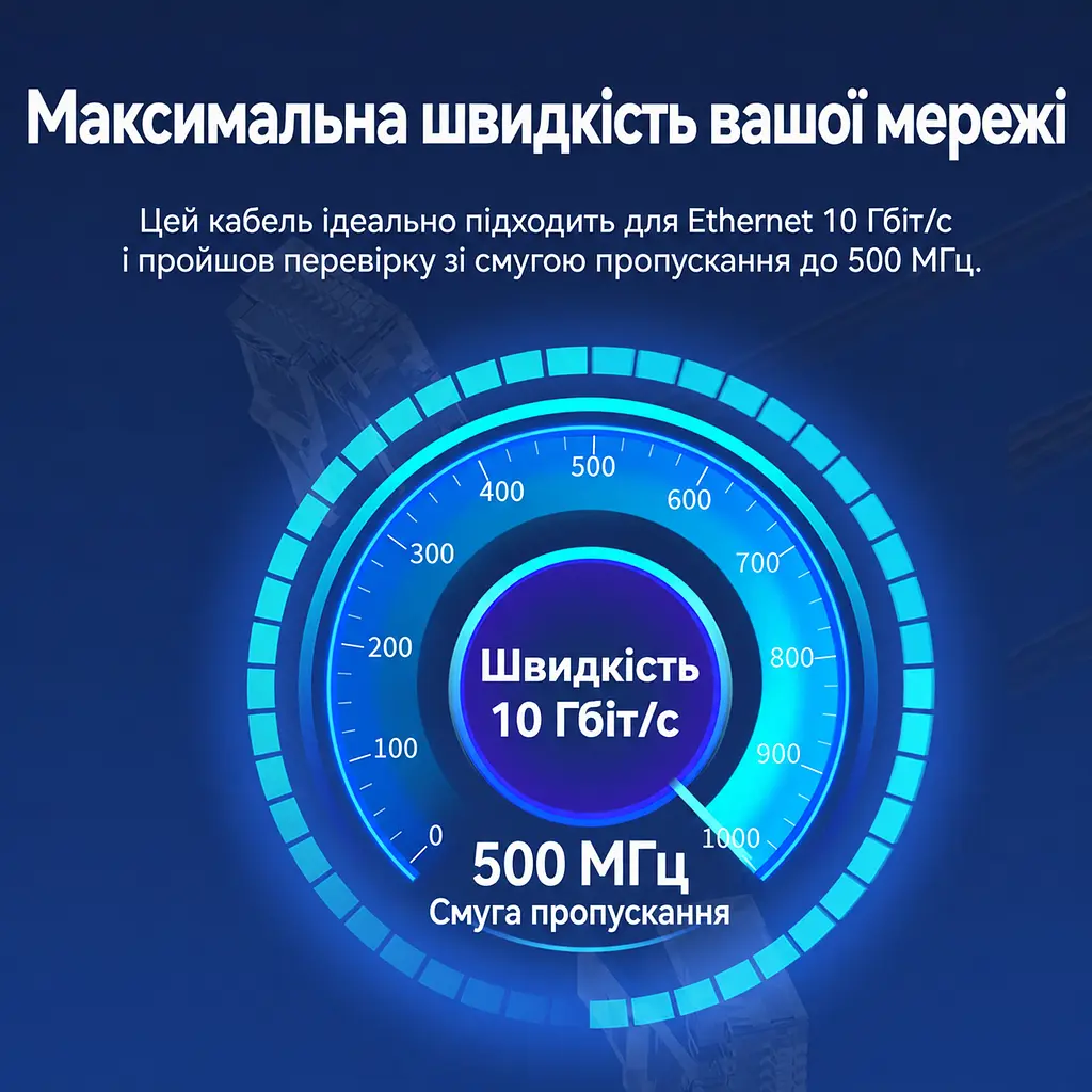 Патч-корд Ethernet Vention 0,5 м LAN-кабель Cat6A UTP штекери RJ45 8P8C на обох кінцях до 10 Гбіт/с за умови підтримки цієї швидкості мережевими портами обох пристроїв штекер під кутом 90° з поворотом на 360° зовнішній діаметр 2,8 мм чорний (IBOBD) - фото 6