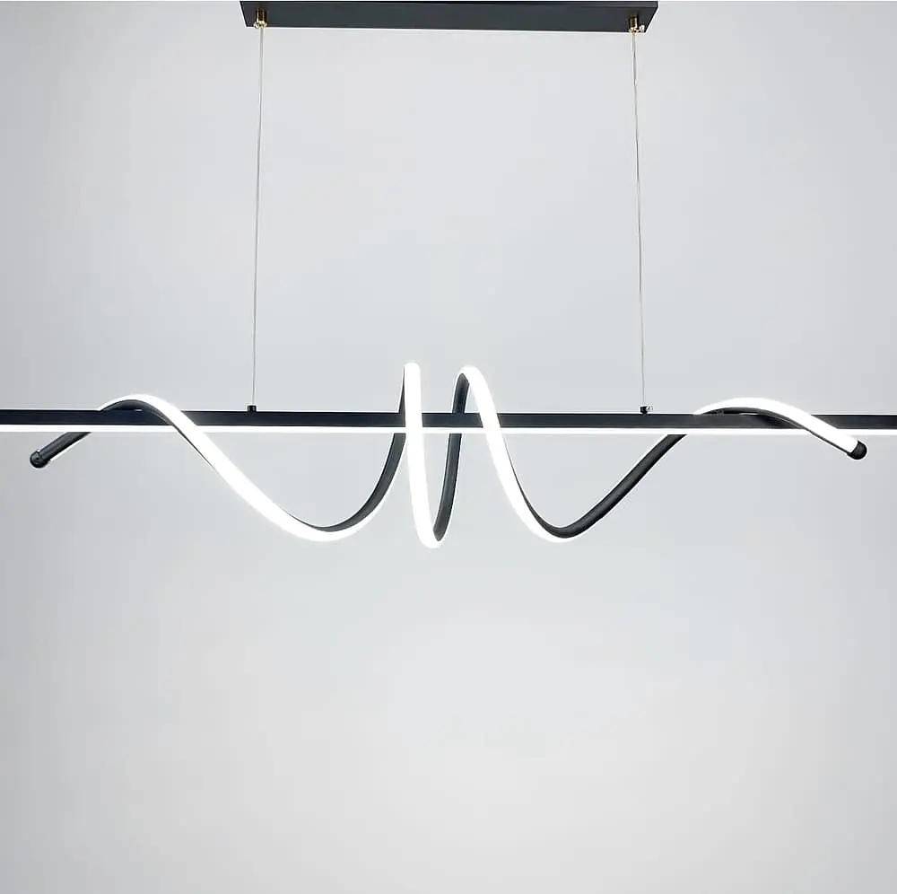 Скандинавская LED люстра в черном корпусе 100х19 см Line F | Ст. H24L-1000 BK - фото 5