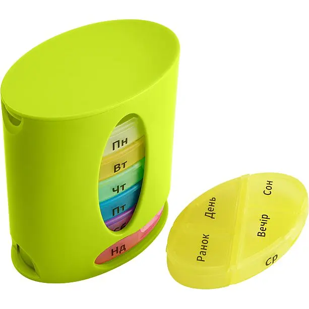 Органайзер для таблеток MBM My Home PC-04, 7 днів 12х9.6х6 см зелений (PC-04 GREEN) - фото 2