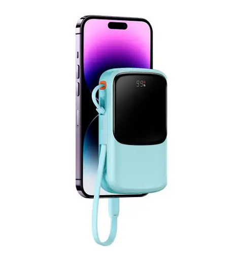 Зовнішній акумулятор Baseus Qpow Digital Display 10000 mAh 15 W iP Edition Blue PPQD050103 - фото 4
