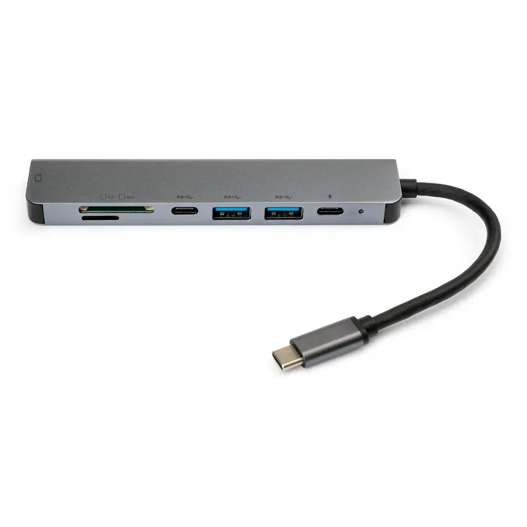 Концентратор Vinga Type-C to 4K HDMI+2*USB3.0+SD+TF+PD+USB-C 3.1 Gen1 aluminium (VCPHTC7AL) - фото 4