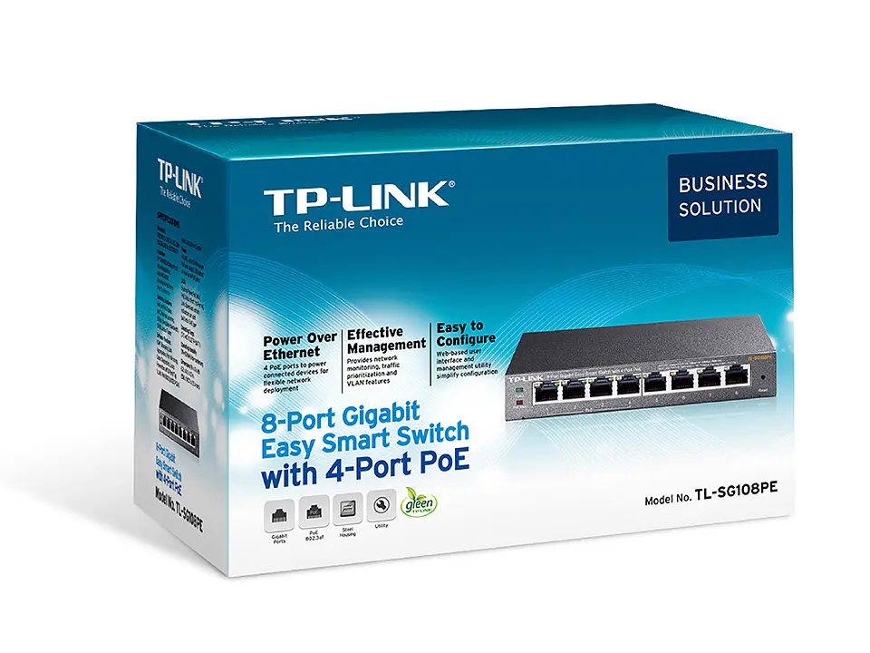 Комутатор TL-SG108PE 8xGE (4xPoE), 65.2Вт, WebSmart TP-Link teh0018094 - фото 6