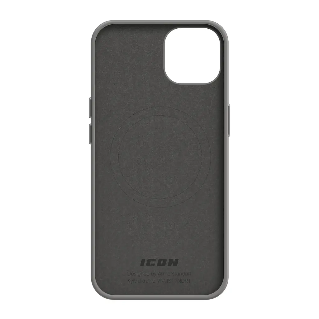 Силиконовый чехол с MagSafe для Apple iPhone 15, ICON2 MagCase, серый, противоударный, панель с мягкой подкладкой, защита всего корпуса, поддержка беспроводной зарядки, совместим с защитными стеклами и пленками, ArmorStandart (ARM72730) - фото 2