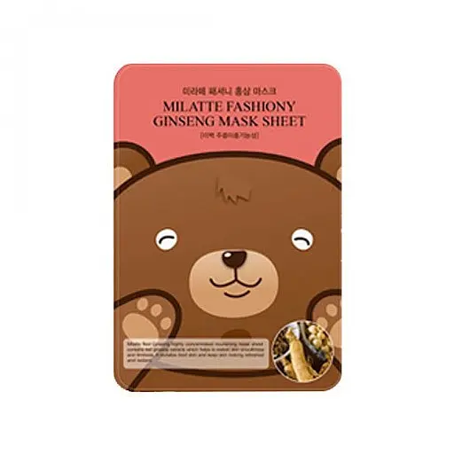 Маска тканинна для обличчя Milatte Fashiony Ginseng Mask з екстрактом женьшеню