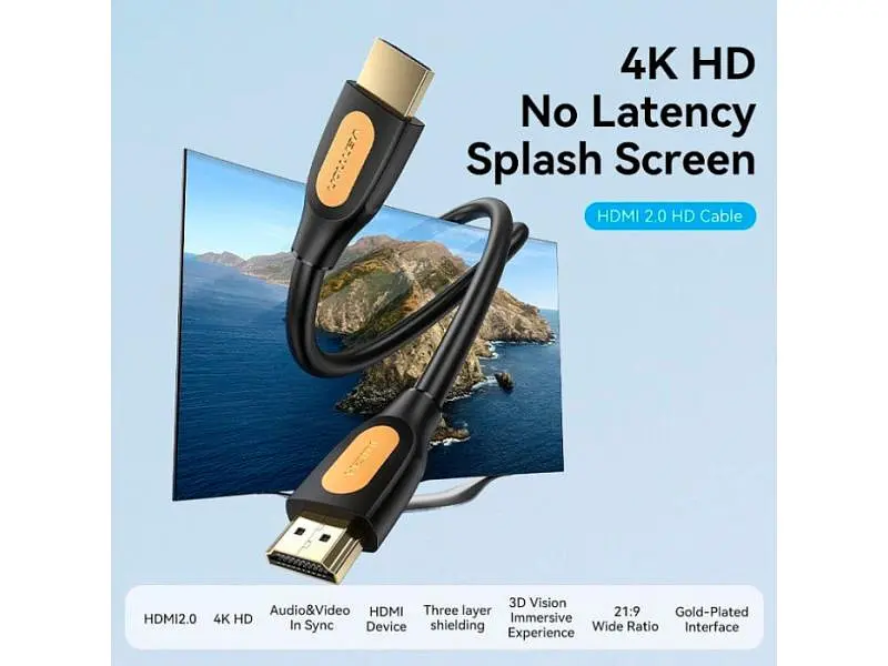 Кабель Vention 4K@60Hz HDMI v2.0 3м Black (ALIBI) - фото 7