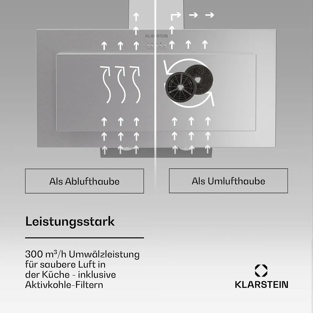 Витяжка Klarstein Athena 90 300 м³/год (10045318) - фото 5