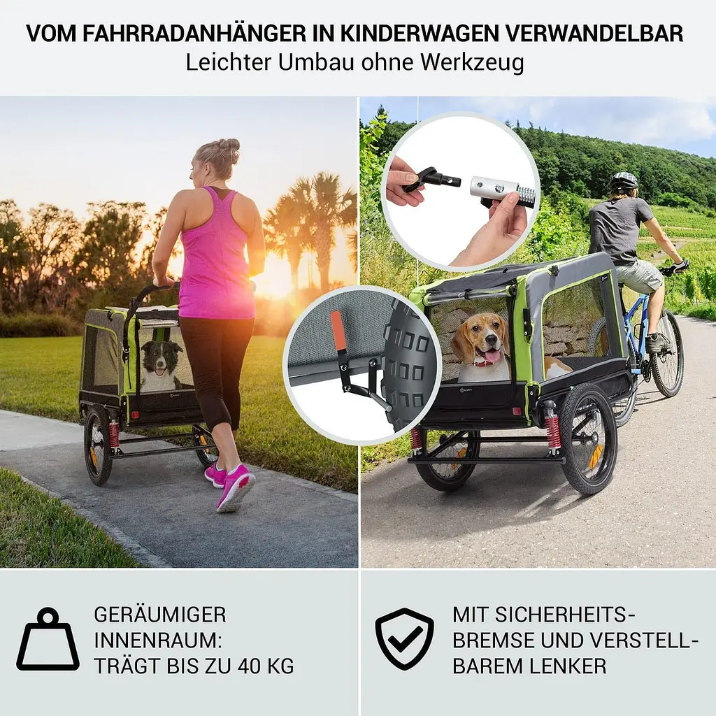 Тележка Klarfit Husky Vario 2-в-1 (10034173) - фото 2