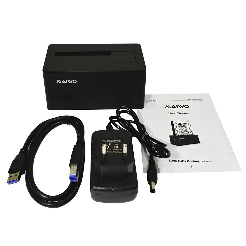 Зовнішня кишеня Maiwo для HDD 2,5"/3,5" SATA через USB3.0 безвинтов. крепление пластик черн. (K308P) - фото 7