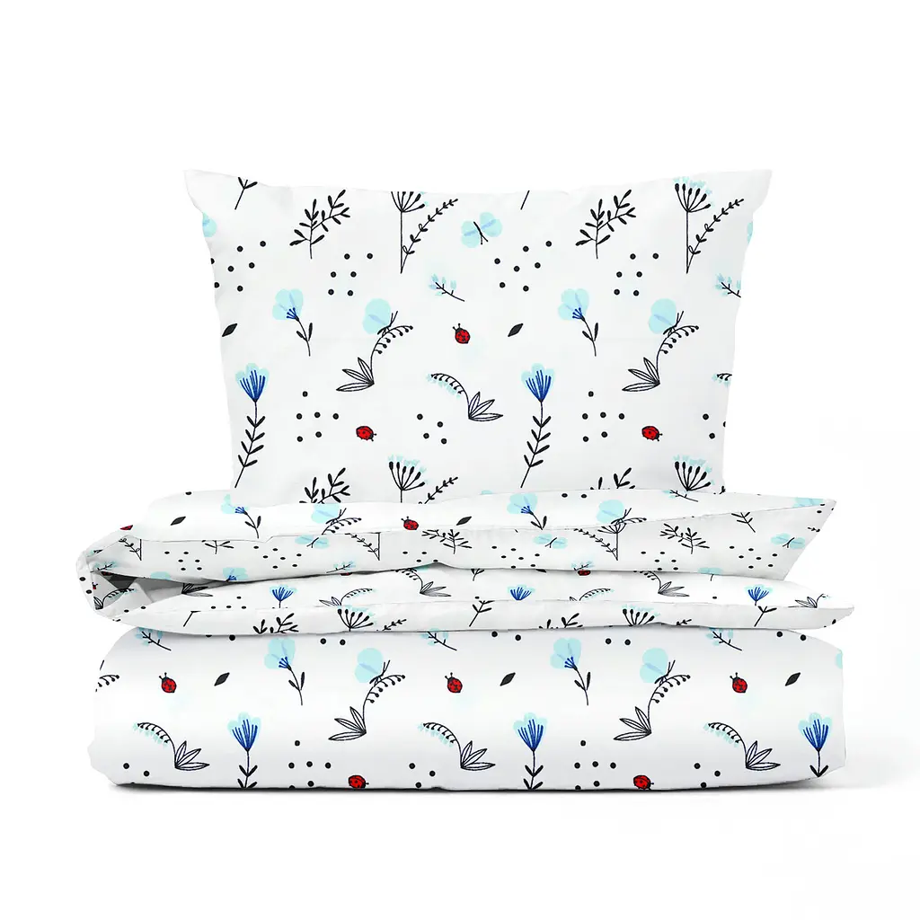 Дитяча постіль Cosas Blue WildFlowers без простирадла 110х140 см (BushLightBlue_140_2)
