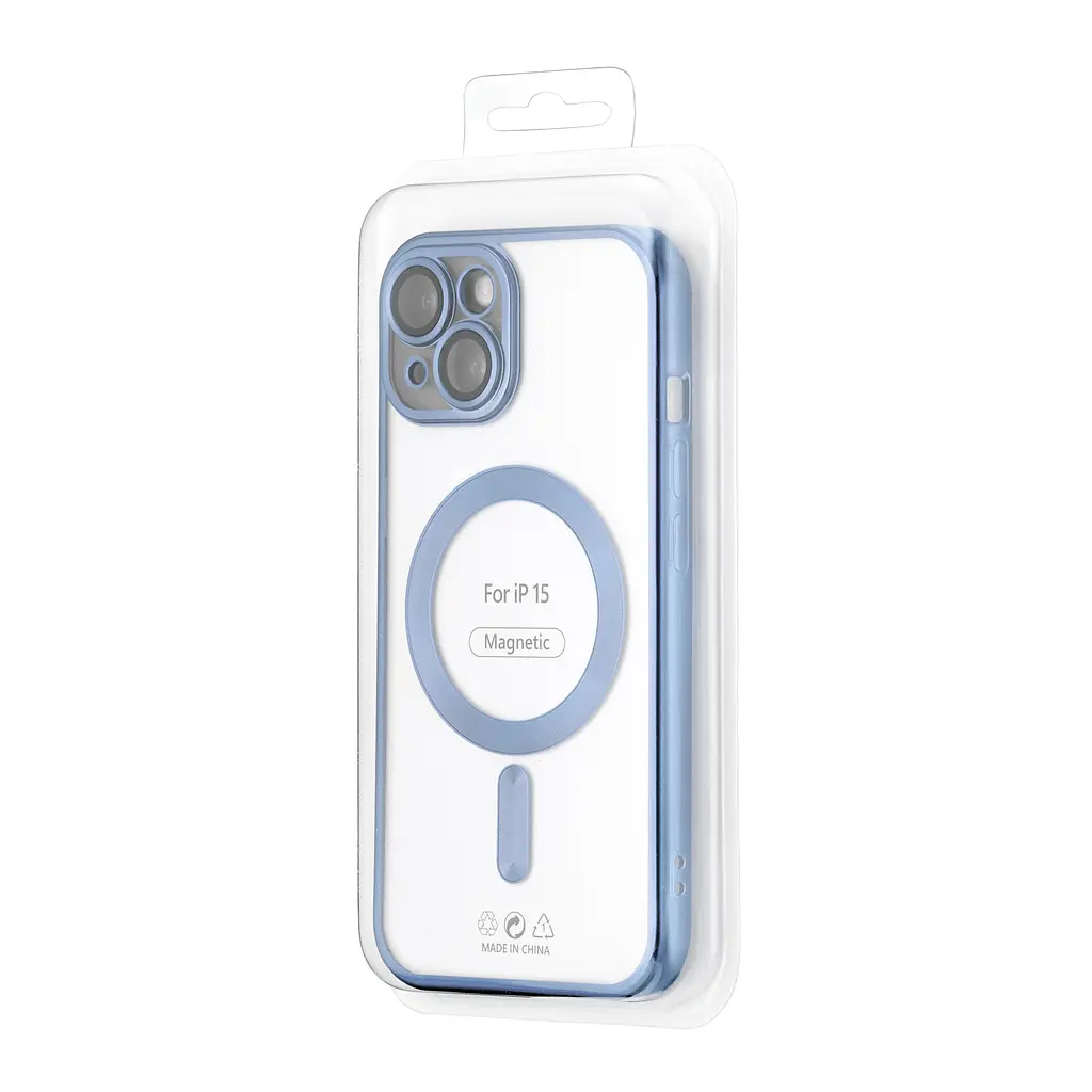 Чохол Ductil Metallic Edge with MagSafe (Protected Camera & Lens) iPhone 15 Light Blue - фото 2