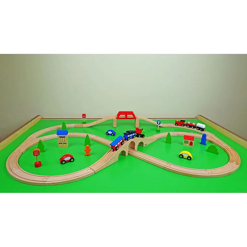 Іграшкова залізниця Viga Toys дерев'яна 49 елементів (56304) - фото 3