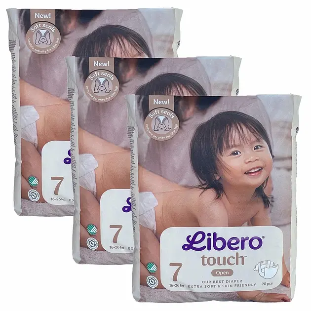 Підгузники Libero Touch 7 (16-26 кг), 60 шт