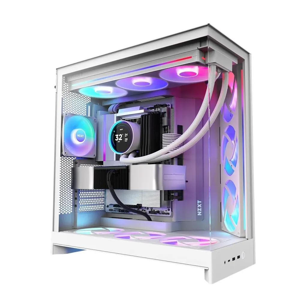 Корпус для ПК NZXT H9 Flow RGB Dual-Chamber White (CM-H92FW-R1) - фото 5