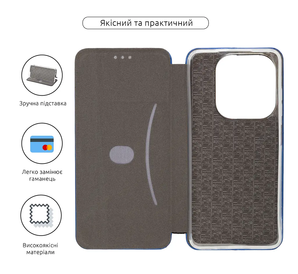 Чехол-книжка для Infinix Smart 8 (X6525)/8 Plus Hot 40i TECNO Spark Go 2024 (BG6)/20C (BG7n)/20 (KJ5n), G-Case, синий, кожаный чехол-книга из экокожи (PU) и TPU, с магнитом, с подставкой и вместительным кардхолдером, противоударный - фото 3