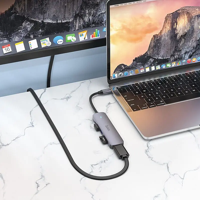 USB-хаб Hoco HB28 6-in-1 Metal Gray (769336) [169699] - фото 8