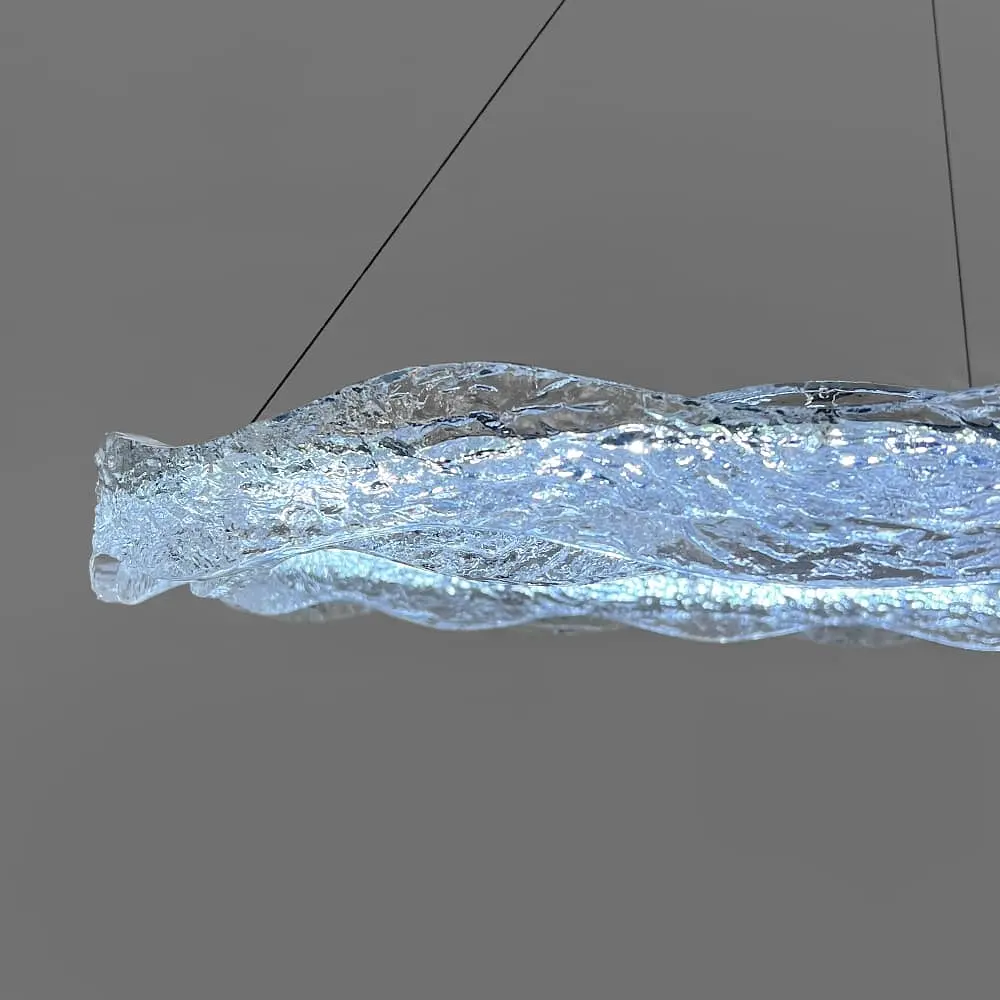 Люстра с подвесным корпусом из волнистого рельефного акрила Ø 80 см Line F | Ст. MJ373-800 BK - фото 3