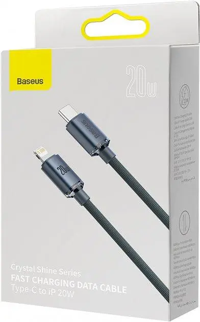 Кабель Baseus Crystal Shine Series Fast Charging Data Cable Type-C to iP 20W 2m CAJY000301 Black - фото 4