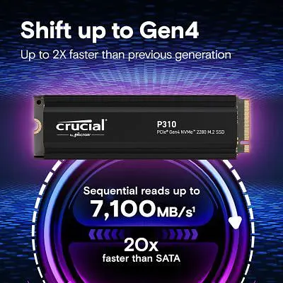 Накопичувач SSD M.2 2280 1TB P310 with heatsink Micron (CT1000P310SSD5) - фото 3
