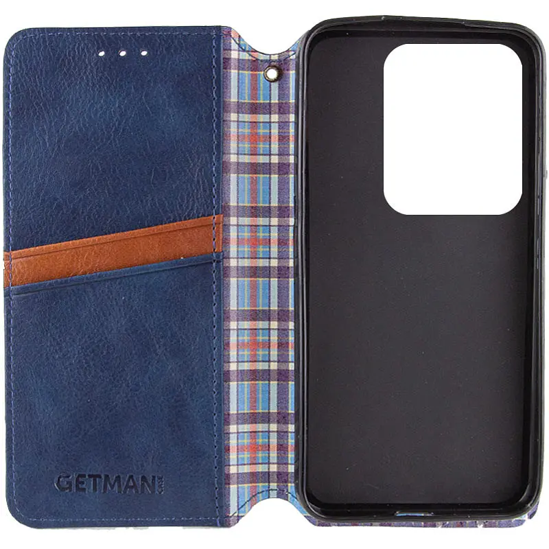 Кожаный чехол-книжка GETMAN Cubic (PU) для Xiaomi Redmi Note 13 5G Синий - фото 3