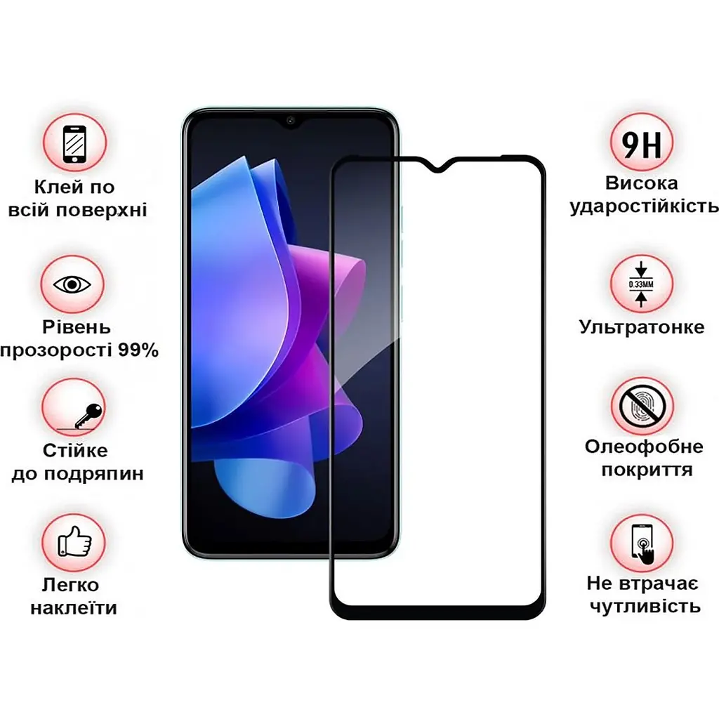 Защитное стекло BeCover для Tecno Spark Go 2023 (BF7) Black (709262) - фото 3