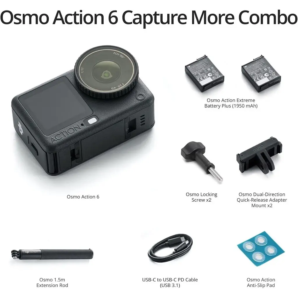 Екшн-камера DJI Osmo Action 6 Capture More Combo (CP.OS.00000627.01) [177121] - фото 5