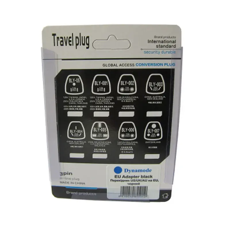Перехідник US/UK/AU to EU Dynamode (EU Adapter black) - фото 6
