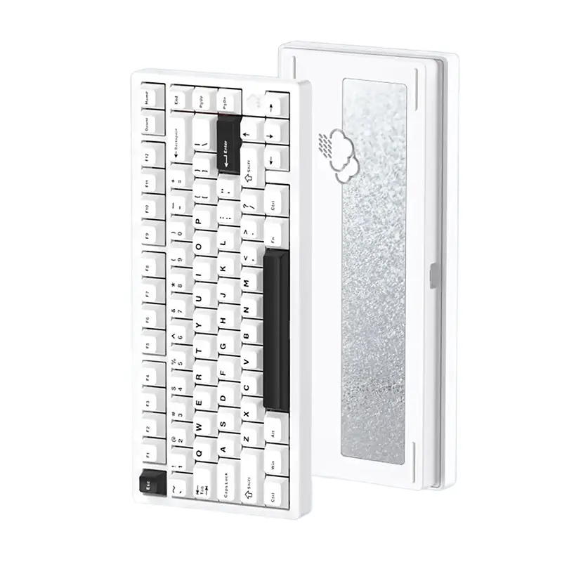 Ігрова механічна клавіатура WOBKEY RAINY 75 PRO / Три режими підключення / Kailh Cocoa Switches / White - фото 2