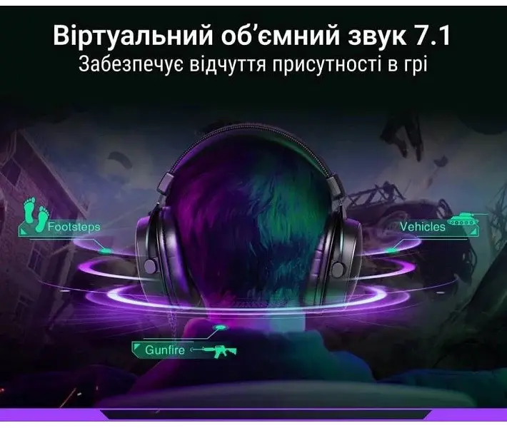 Навушники Fifine ігрові дротові H9 гарнітура геймерська чорна - фото 3