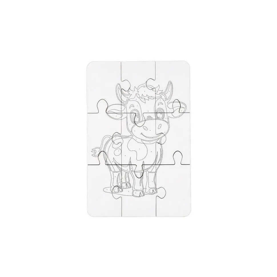 Пазли дерев'яні PuzzleOK Розмальовка Корівка A5 з пензликом та фарбами (IP-177-P-26) - фото 4